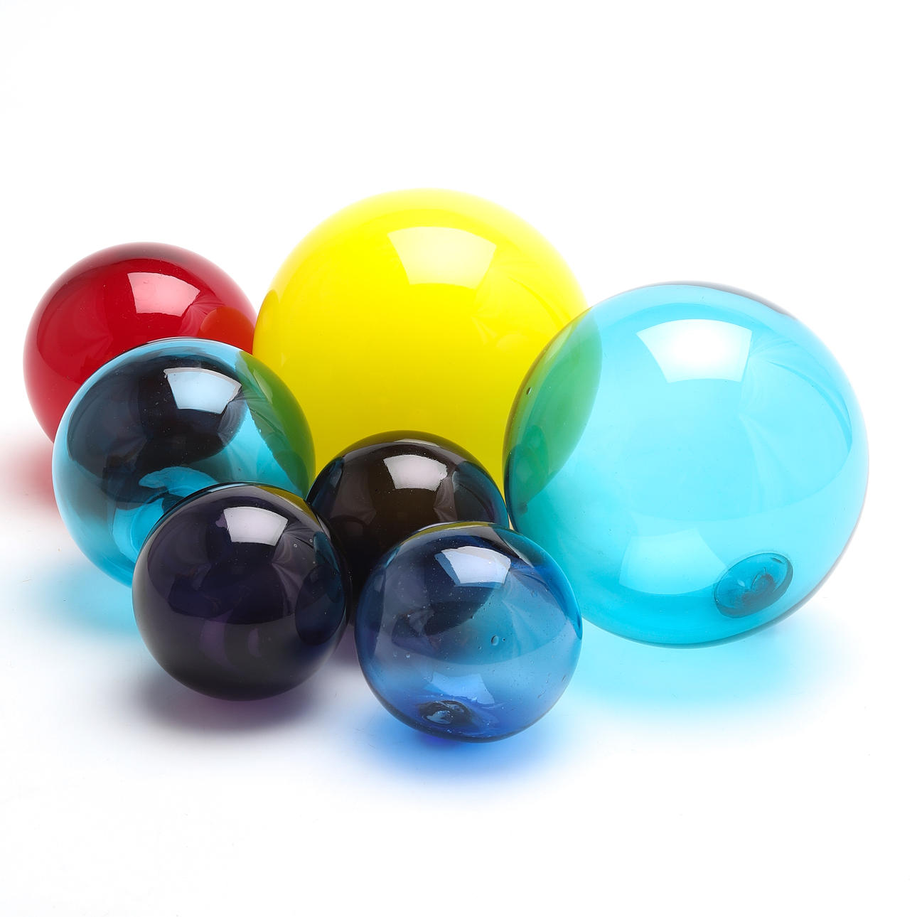 Lasipalloja, 7 st, Holmegaard, Tanska.