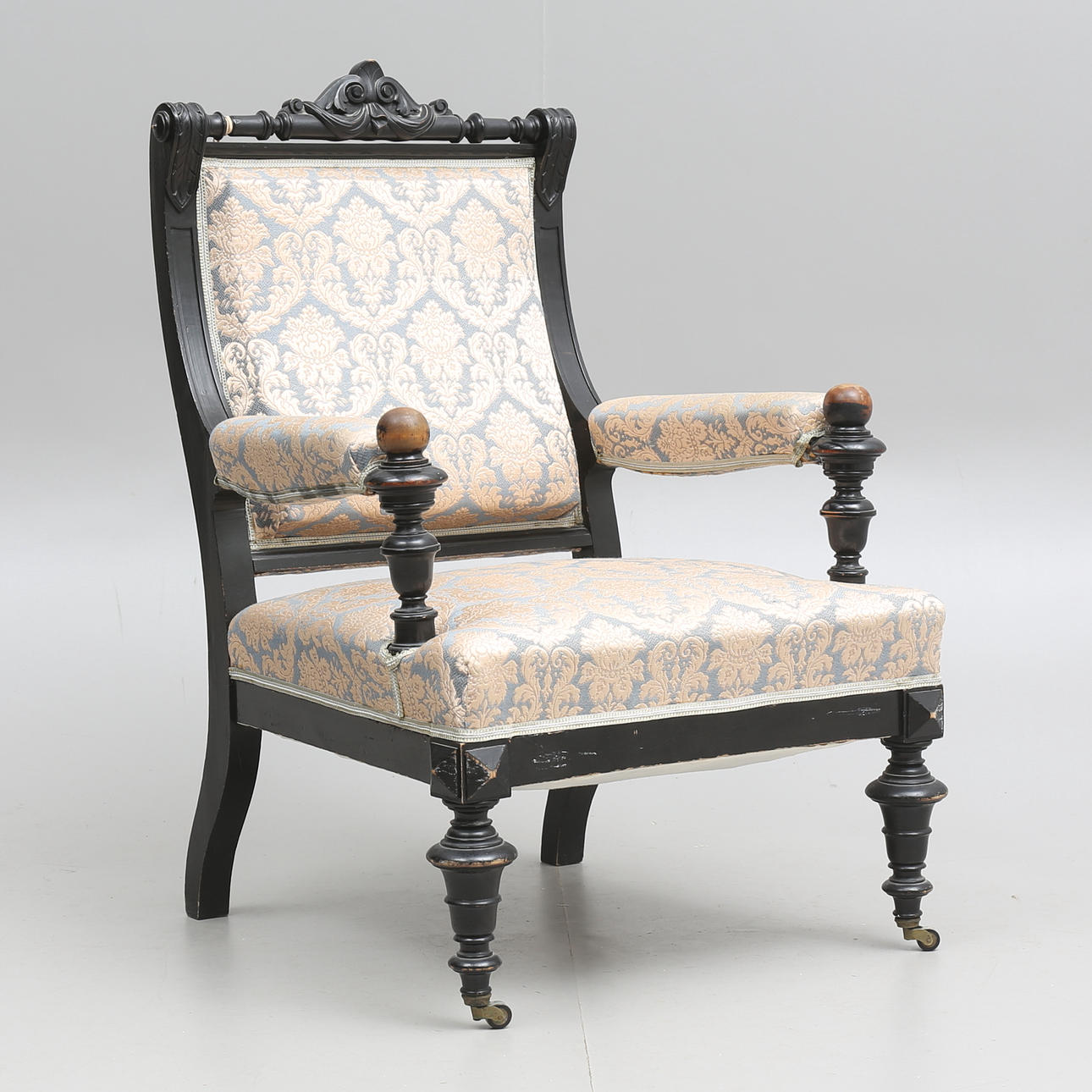 FÅTÖLJ, nyrenässans, 1800/1900-tal.