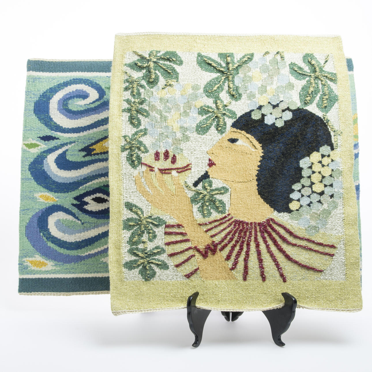 VÄVNADER, 2 stycken, flamek vävnad.