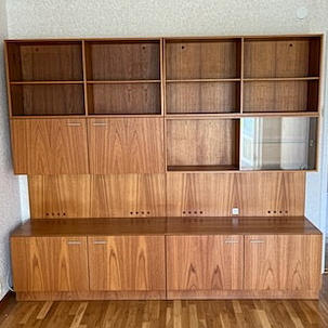 COMBINATION SHELF, teak 11 pieces. 1960s/70s.