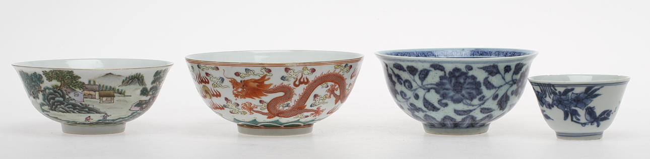 SKÅLAR, 4 st, porslin, Kina.