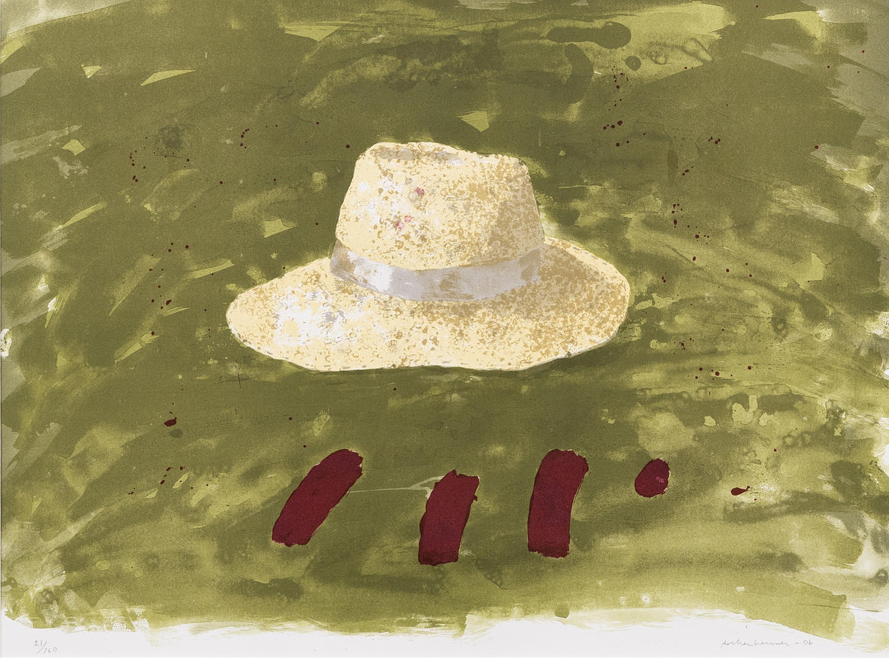LENNART ASCHENBRENNER. Composition with hat, lithograph no 21/160, signed and dated -06.