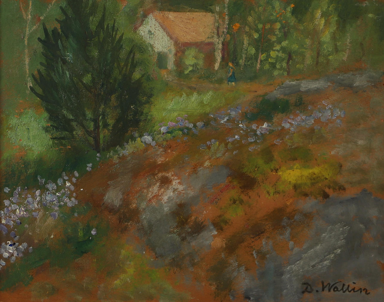 DAVID WALLIN. “Spring mood”, oil on panel, signed D. Wallin.