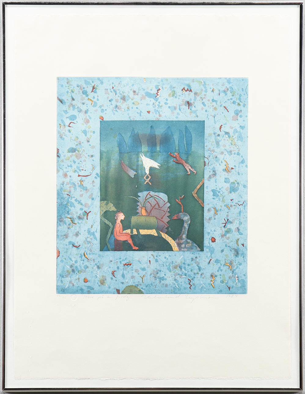 HELMTRUD NYSTRÖM. Colour etching 57/125, signed 1984.