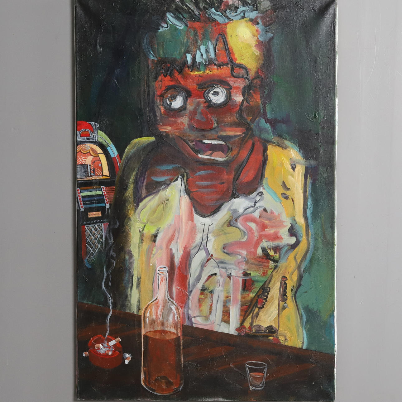 PETER WAHLBECK. OIL ON CANVAS, “The barfly”, signed and dated 2013.