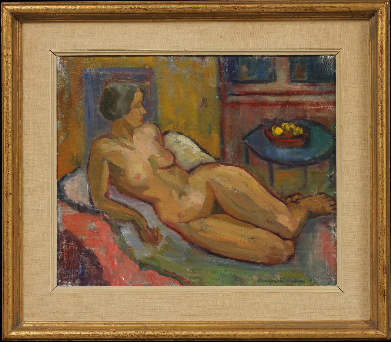 MARGARETA WALLIN. Nakenstudie, olja på duk, sign o dat -52.