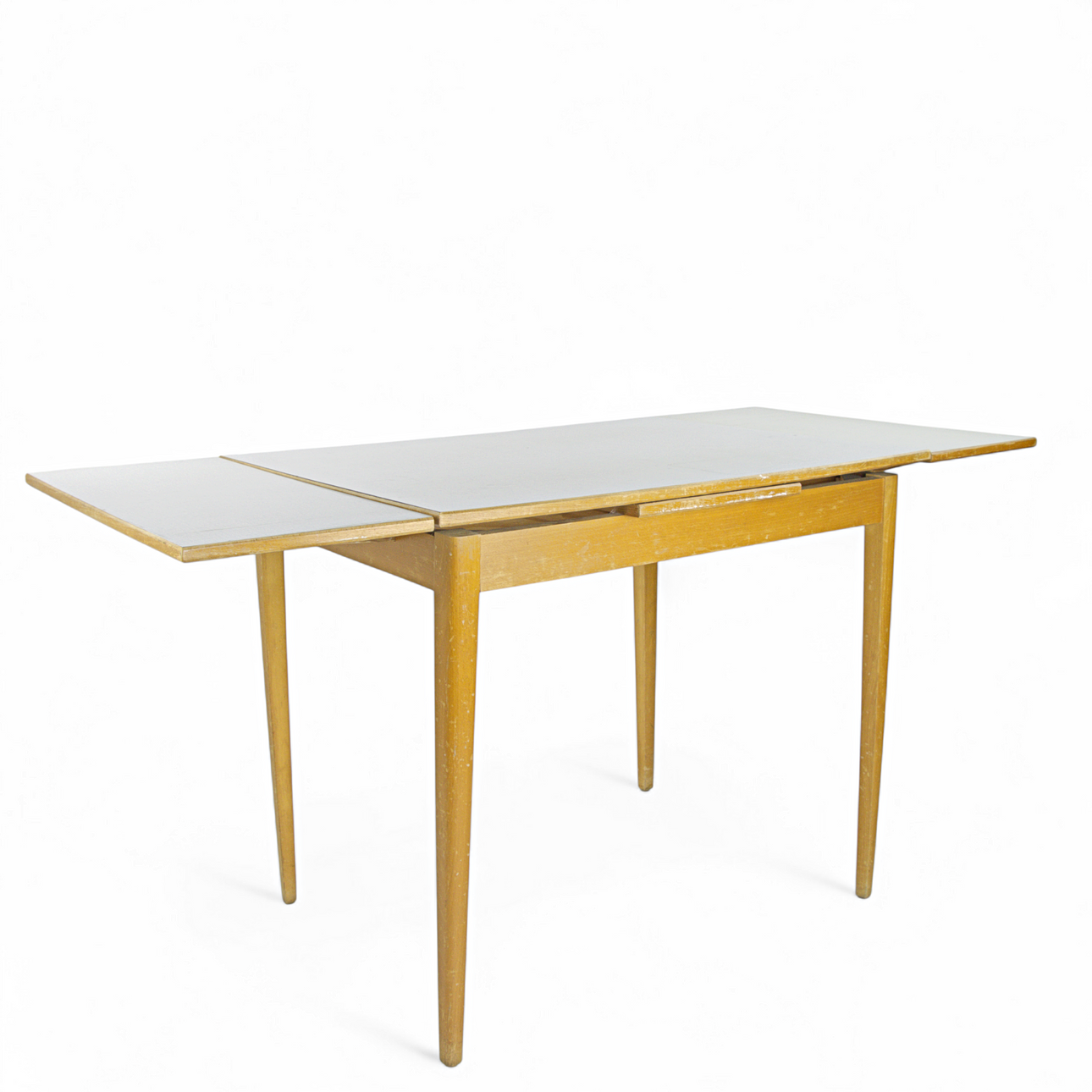 A 'Virrvarr' birch and Perstorp board table, extendable boards, 1950-60's.