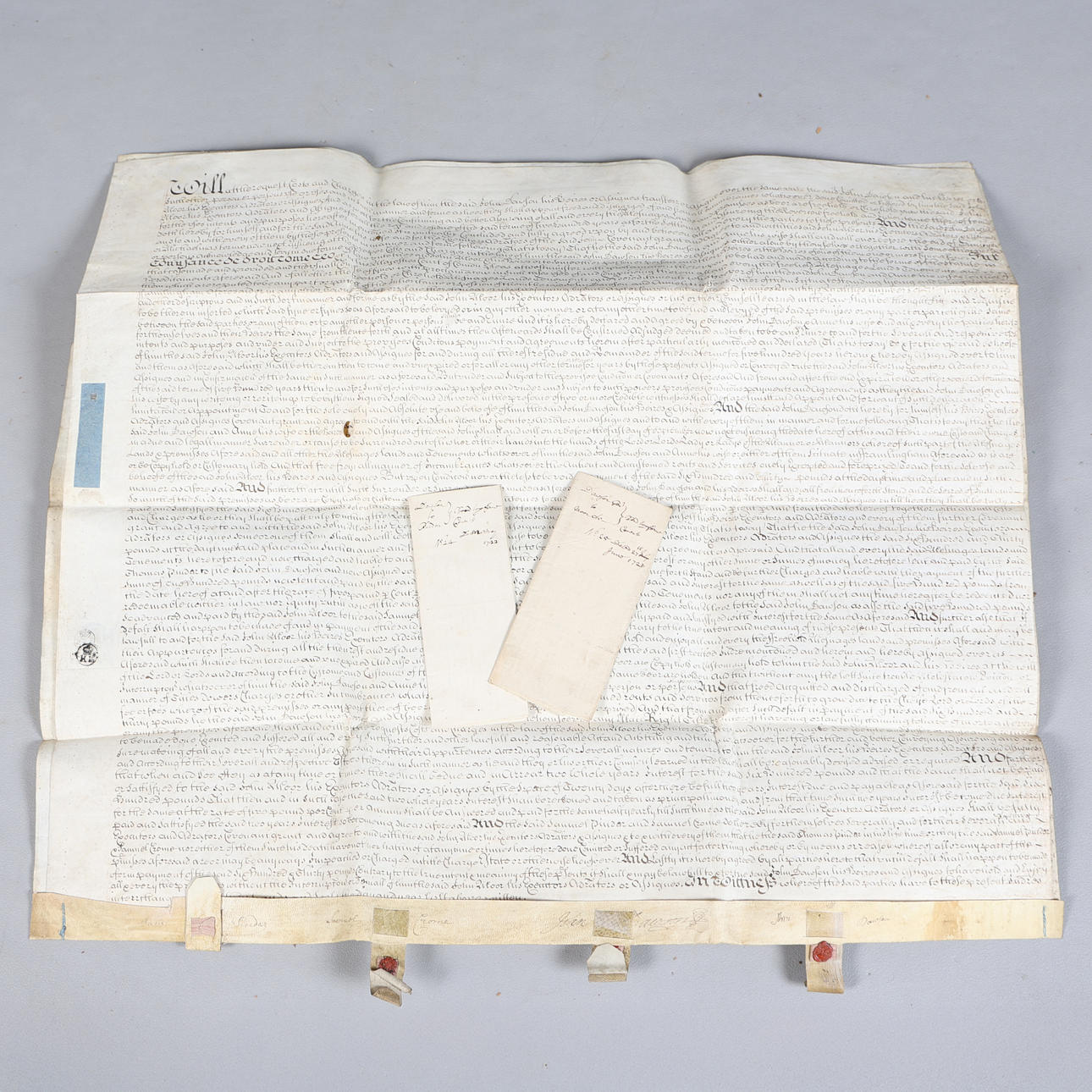 A GEORGE I MANUSCRIPT INDENTURE, 1724.