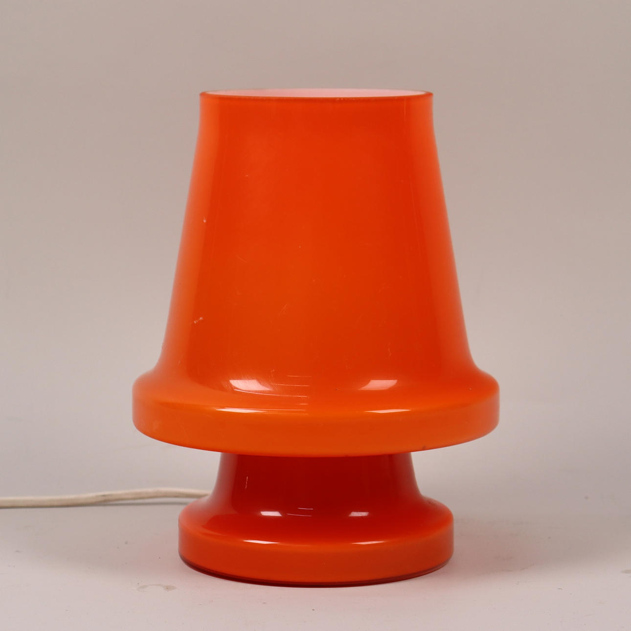 TABLE LAMP, opal orange glass, possibly Flygsfors.