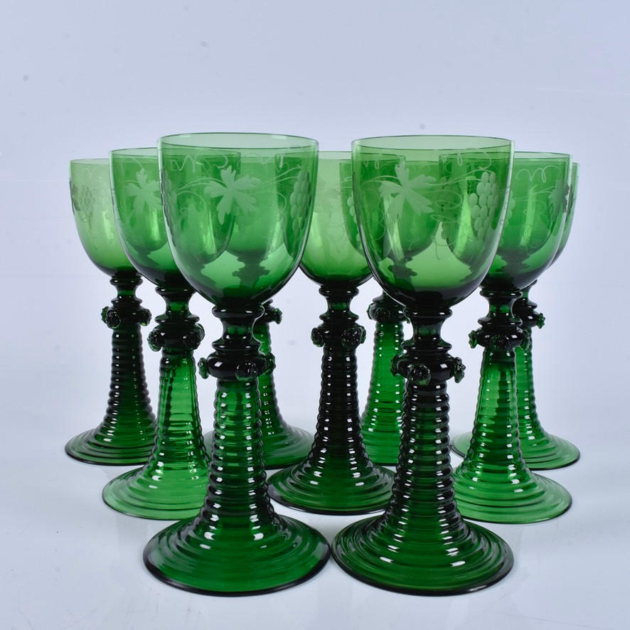 CORREAS 8 PIEZAS, MASA DE VIDRIO VERDE.