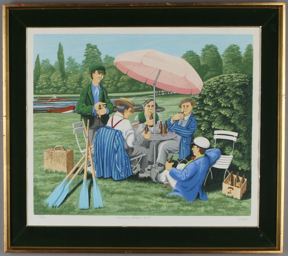 ULF GREDER. "Virginia Waters R.C", färglitografi, signerad samt numrerad 77/360.