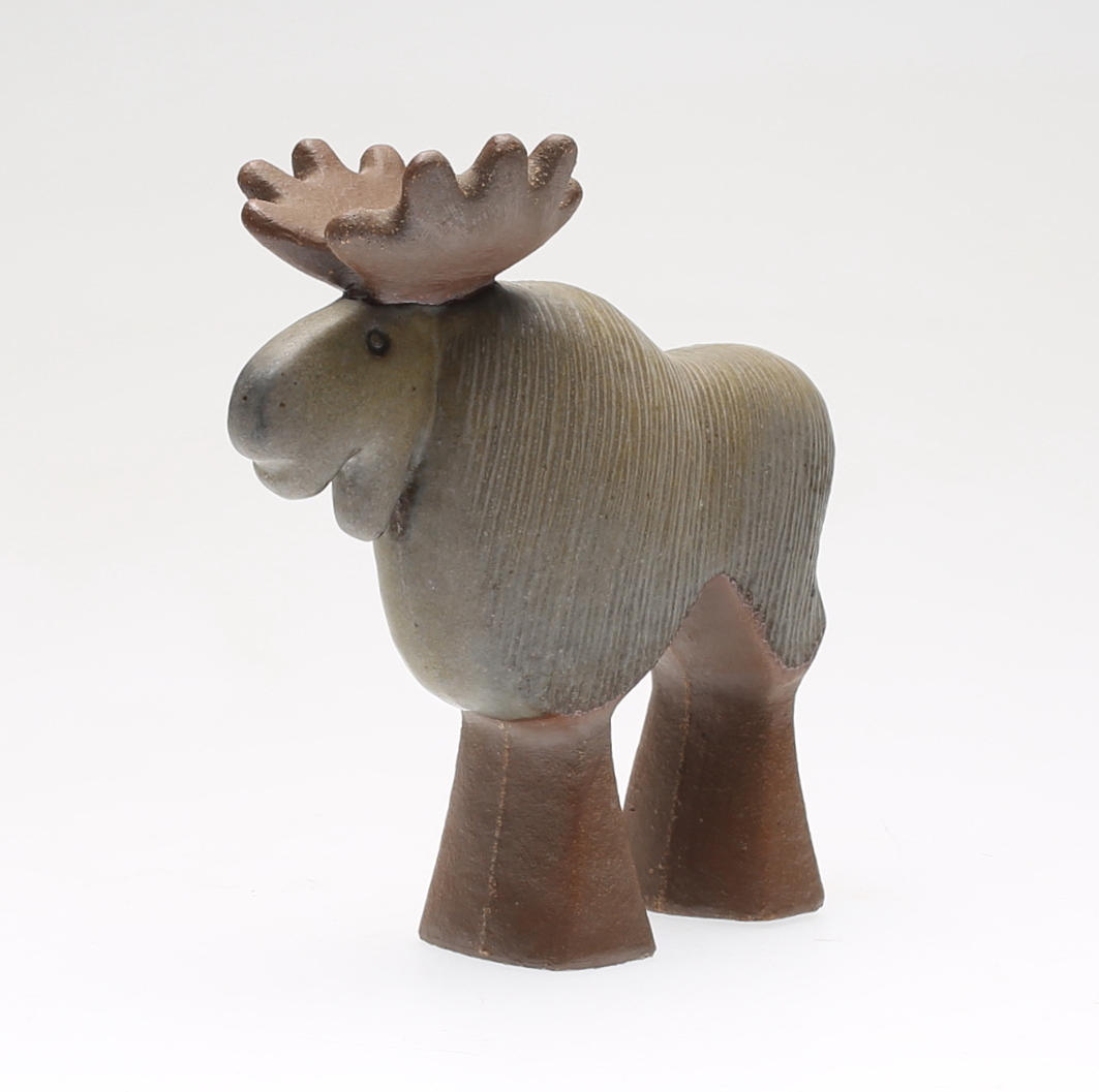 FIGURIN, stengods, "Älg" ur serien Skansen, Lisa Larson, Gustavsberg.