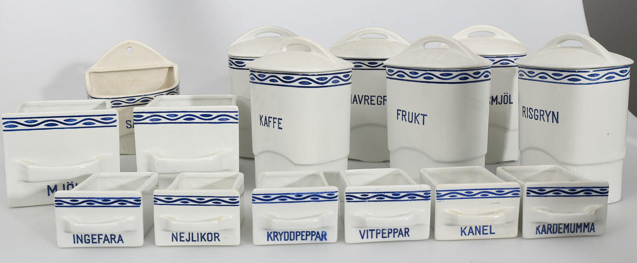 KRYDDBURKAR, porslin, 15 stycken, Rörstrand.