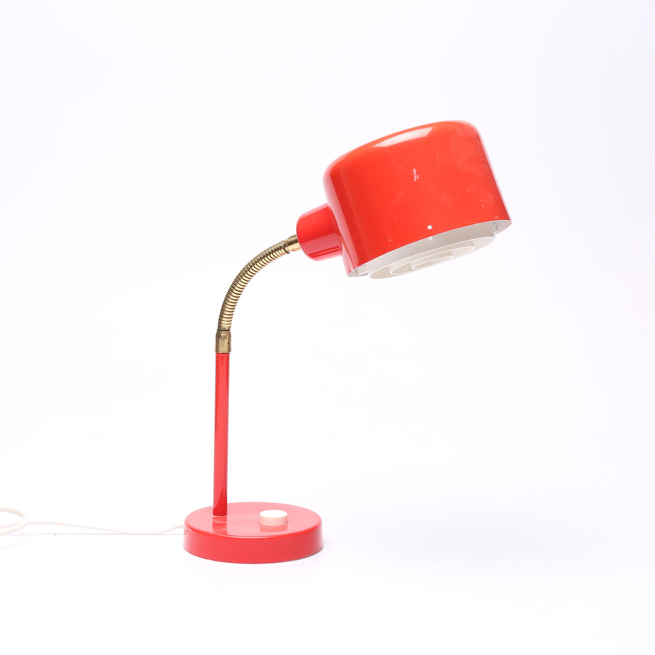 A table lamp, green lacquered metal, Elidus, type 7250.