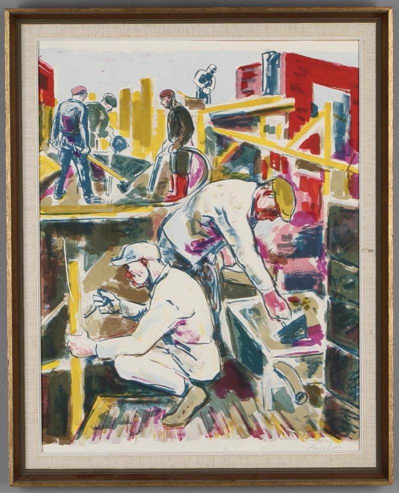 ALBIN AMELIN. Färglitografi, signerad, ej numrerad.