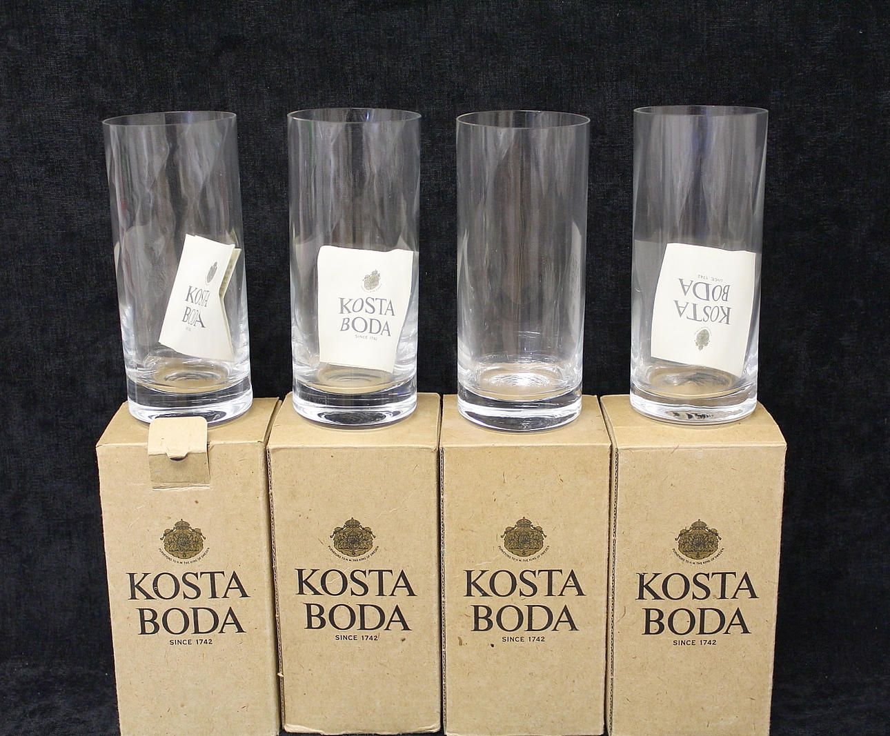 GLAS, 4 st, chateau highball, Bertil Wallien, Kosta Boda.