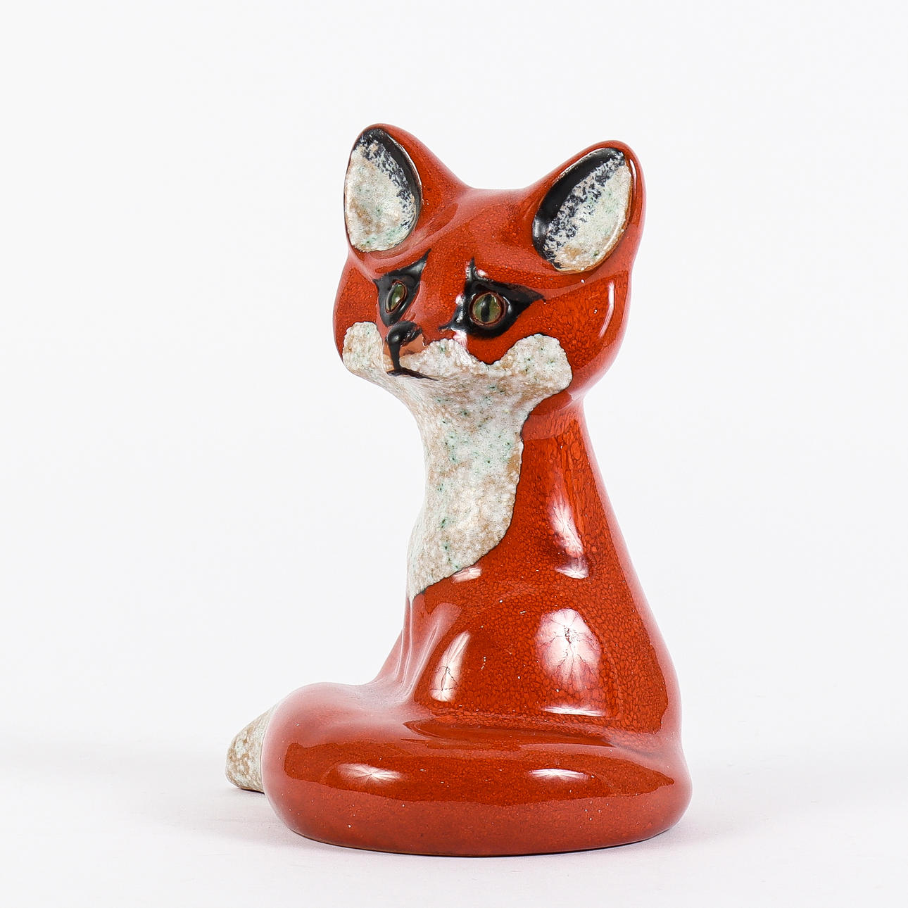 THOMAS HELLSTRÖM. Fox, model number “6001" glazed earthenware, Nittjsö.