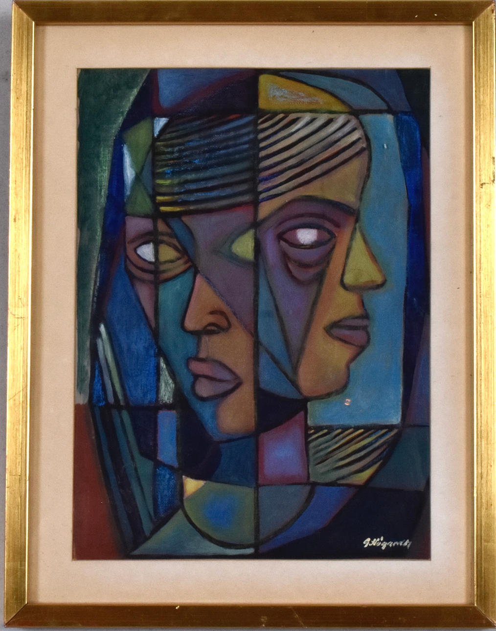 GÖSTA HÖGARDH. MIXED MEDIA; FACES.