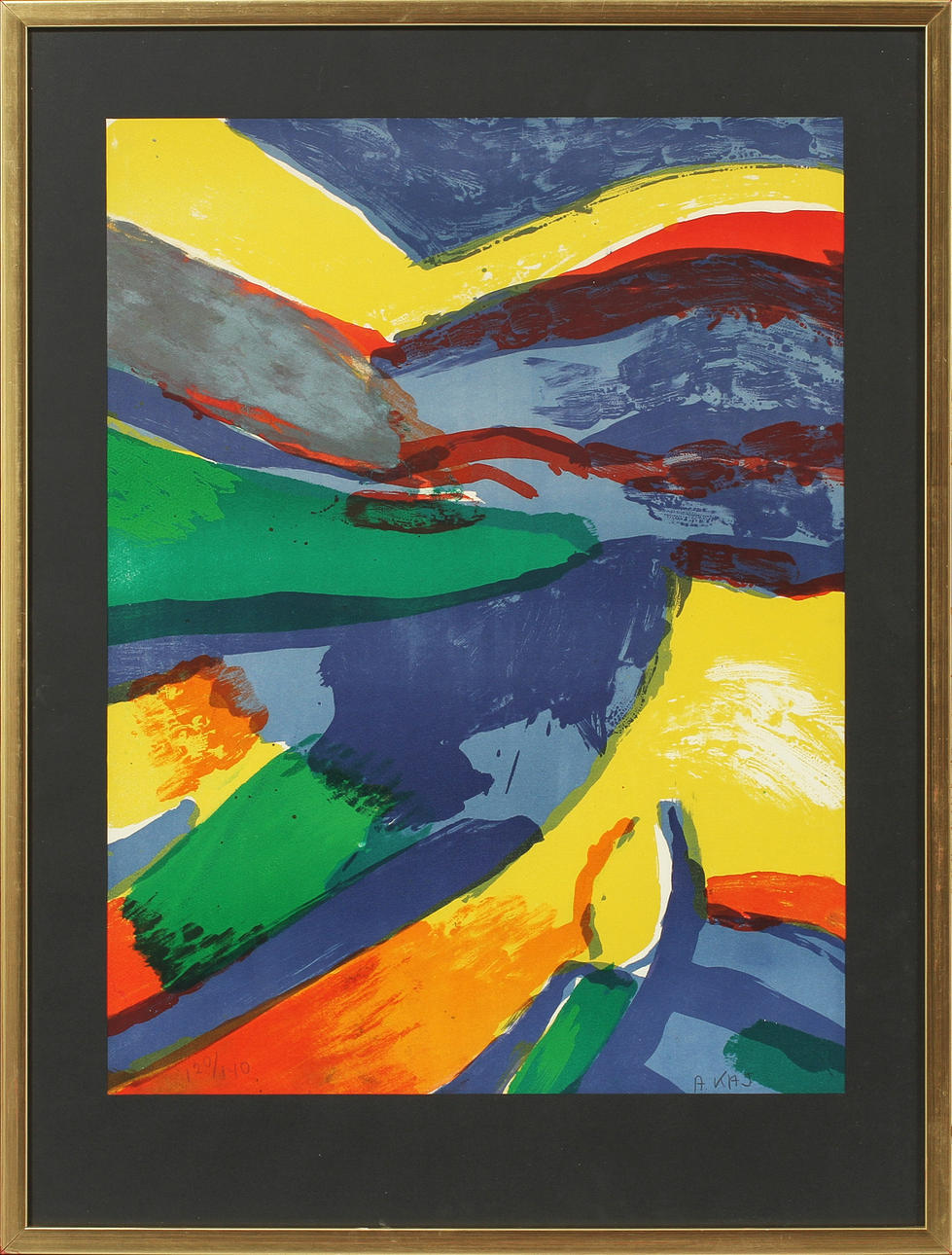 ALEXANDER KAJ LINDSTRÖM. Komposition, färglitografi, signerad och numrerad 120/140.