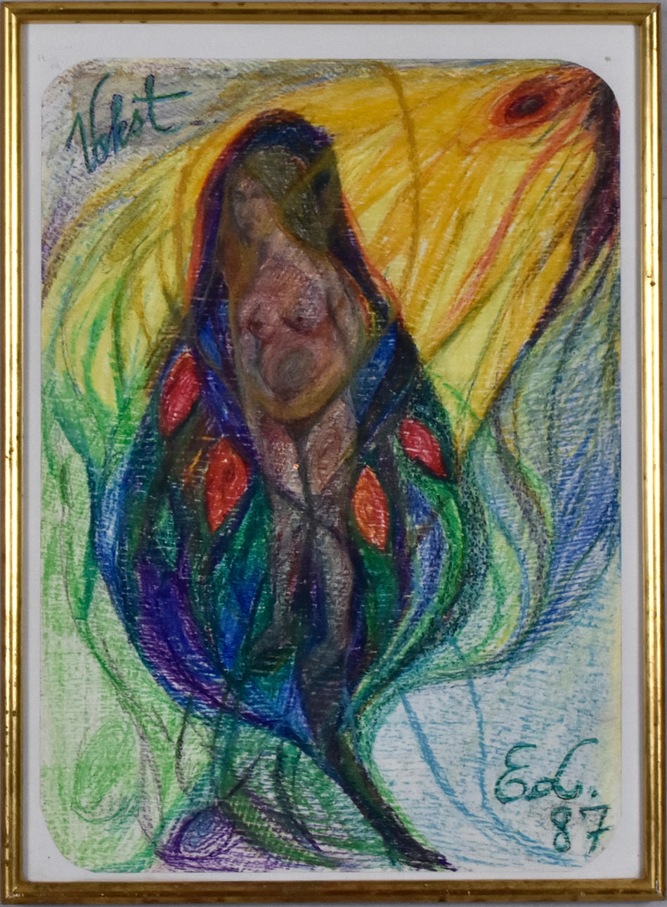 OIDENTIFIERAD KONSTNÄR. PASTEL, “Grown”.