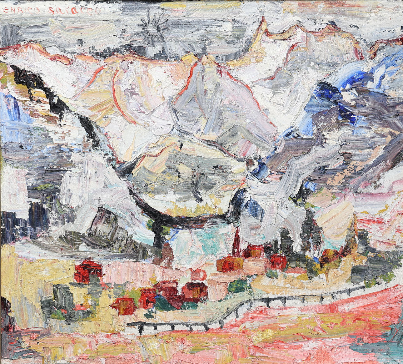 ENRICO SARACCO, oil on canvas, signed.