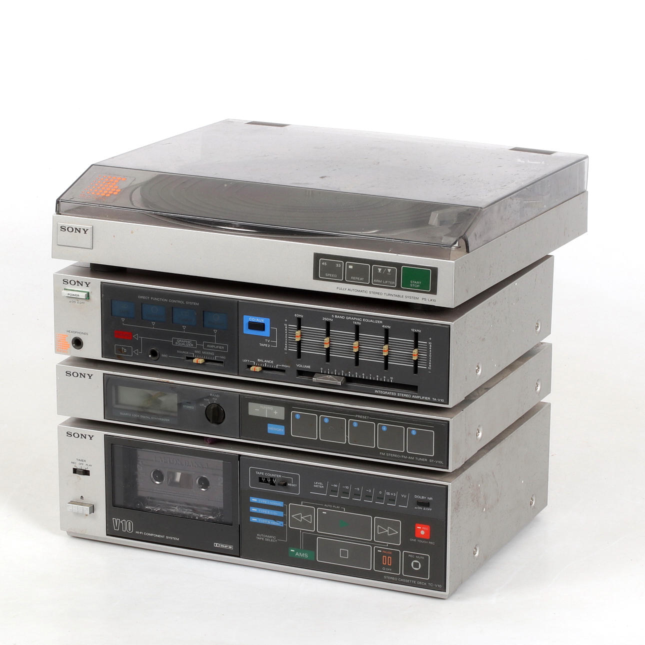 STEREO SYSTEM, Sony V10 with turntable. PS-LX10.