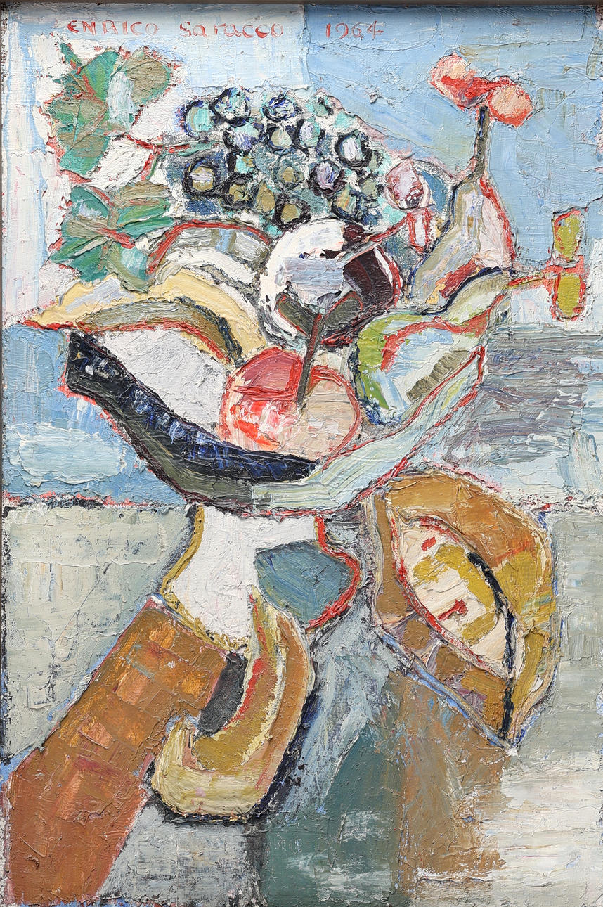 ENRICO SARACCO, oil on canvas, signed/dated 1964.