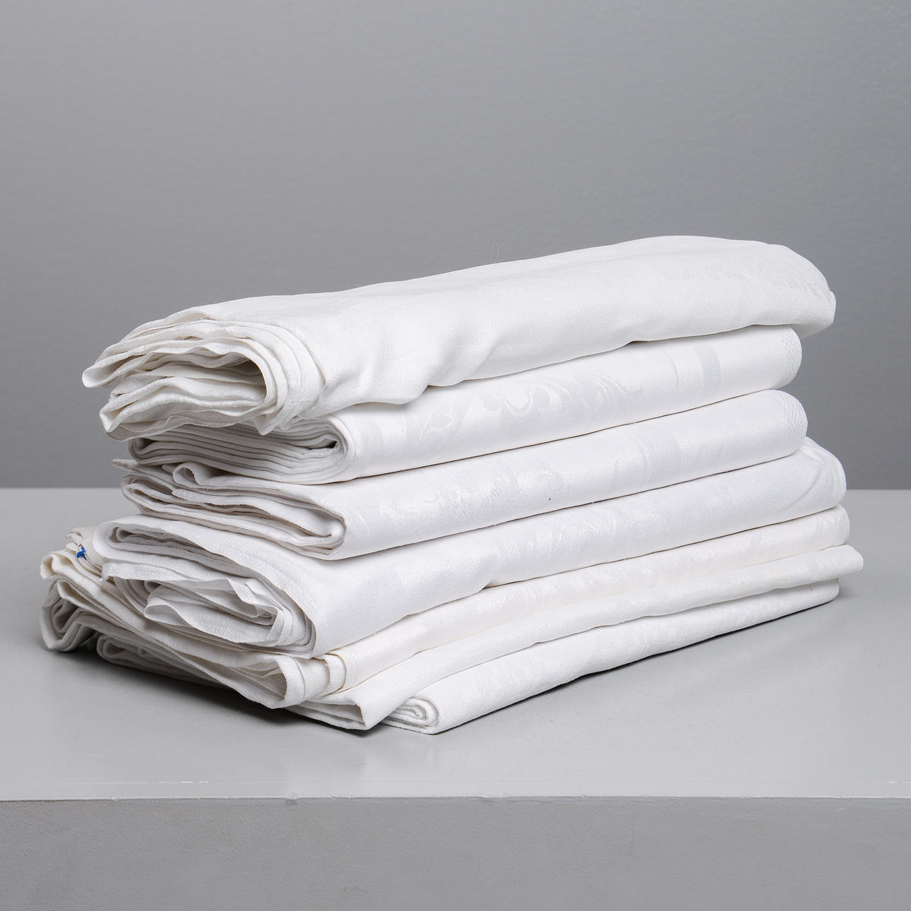 DAMASK TABLECLOTHS, 7 pcs, linen.