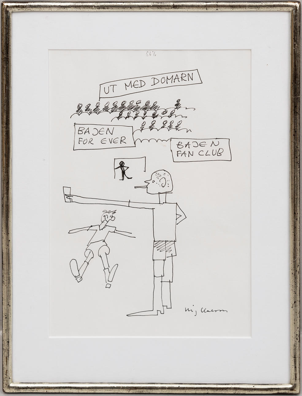 STIG (SLAS) CLAESSON. Figure composition, ink, signed.