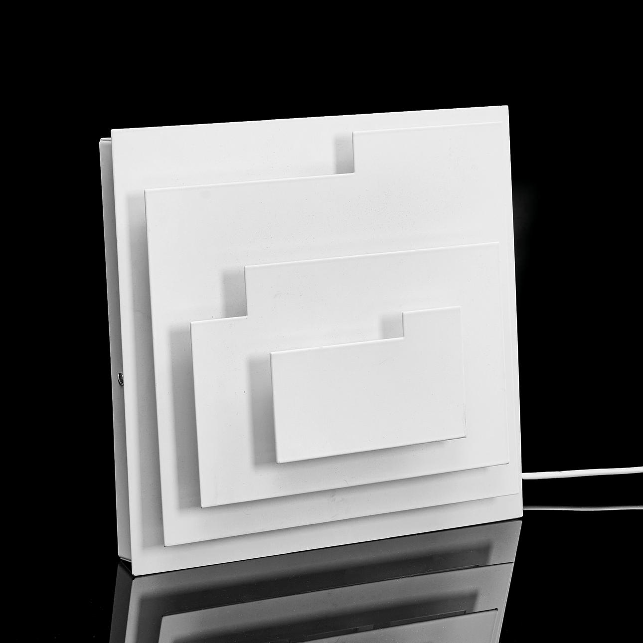 WALL LIGHTING, Folk shape, white lacquered sheet.