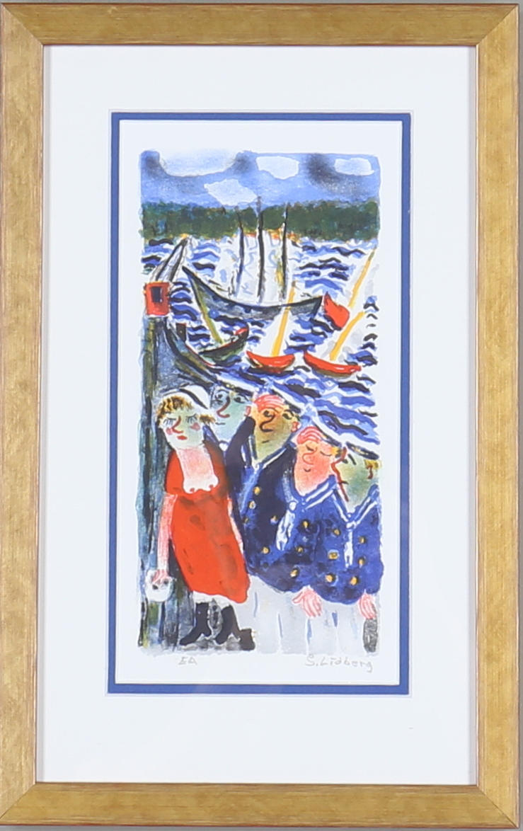 SVEN LIDBERG. färglitografi, signerad och märkt EA.