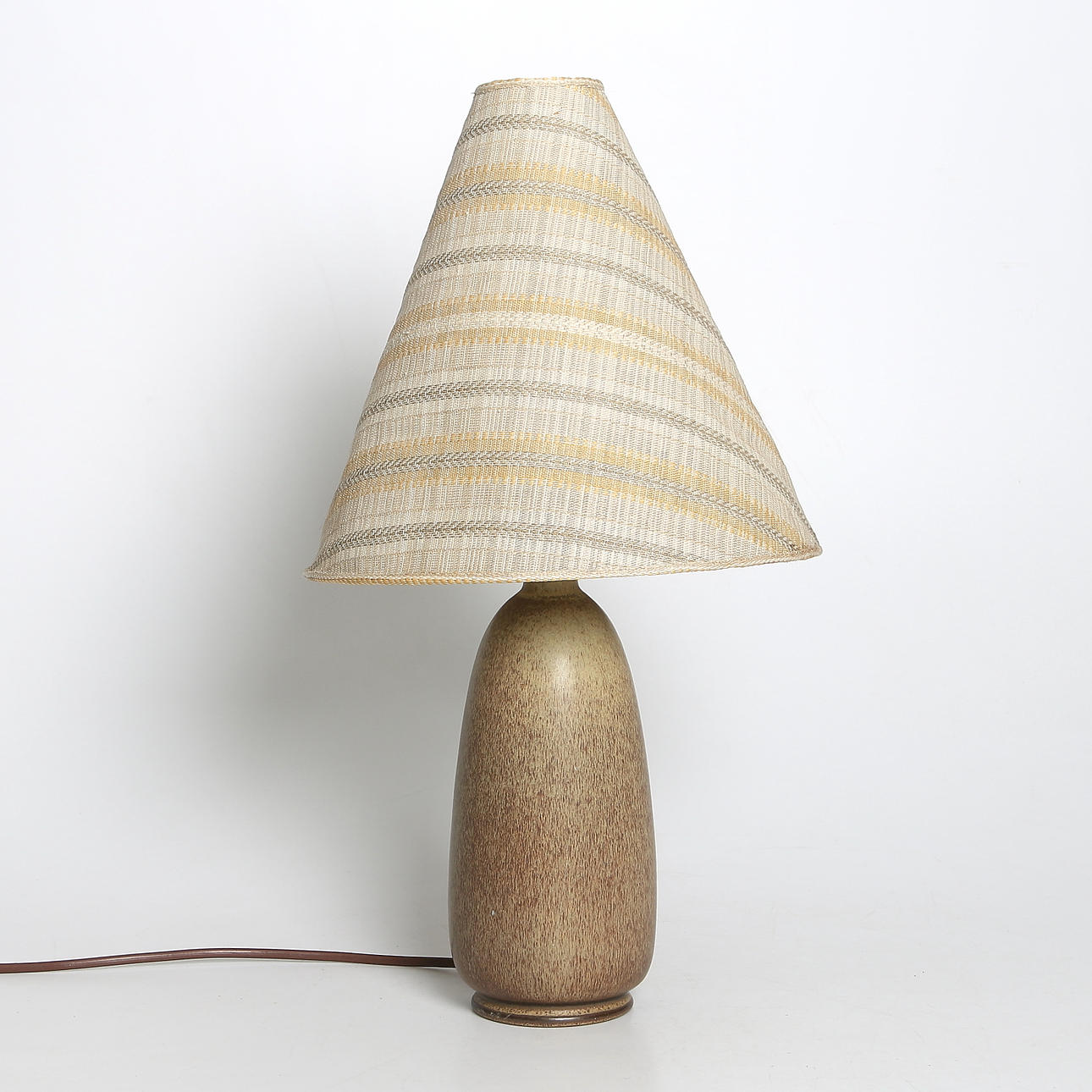 ERICH & INGRID TRILLER. Bordslampa, stengods, Tobo, signerad, 1900-talets mitt.