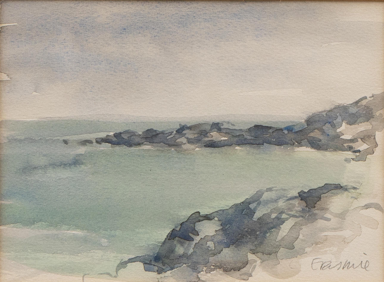 TORSTEN ERASMIE. Coastal landscape, watercolor, signed.