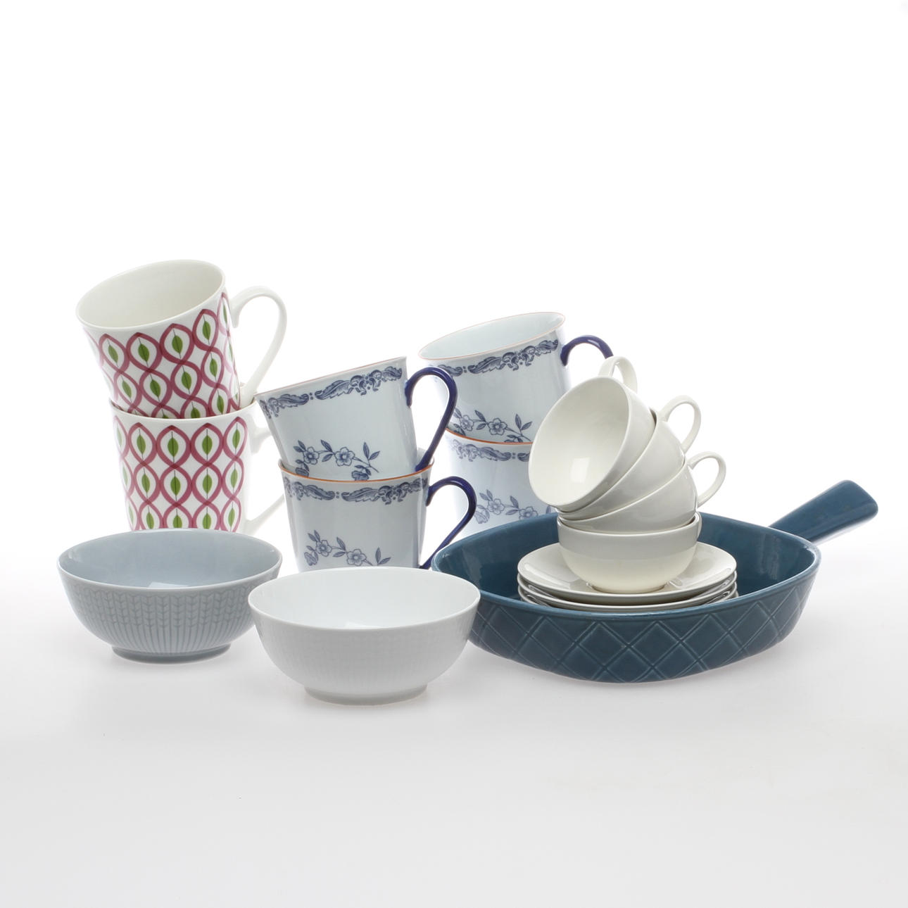 PARTI PORSLIN, 13 delar, bl a Ostindia och Swedish Grace.