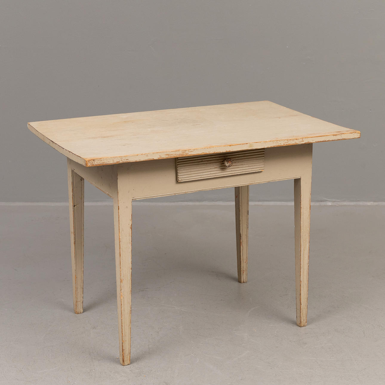 TABLE, painted, pull-out drawer, late Gustavian, Sweden circa 1800.