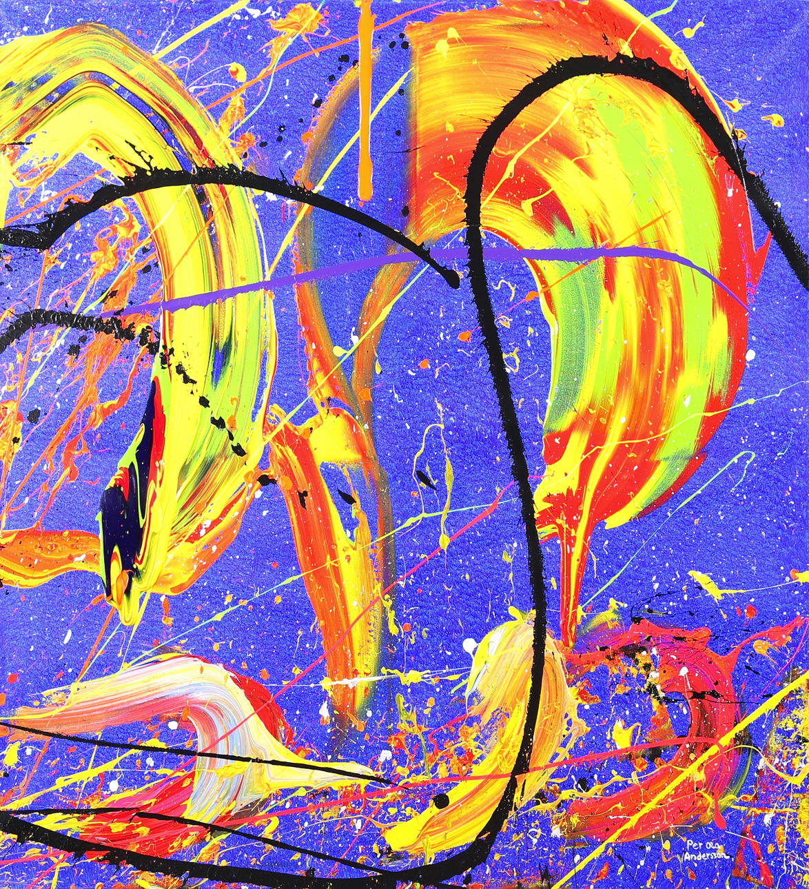 PER-OLA ANDERSSON. Komposition, akryl på duk, signerad.