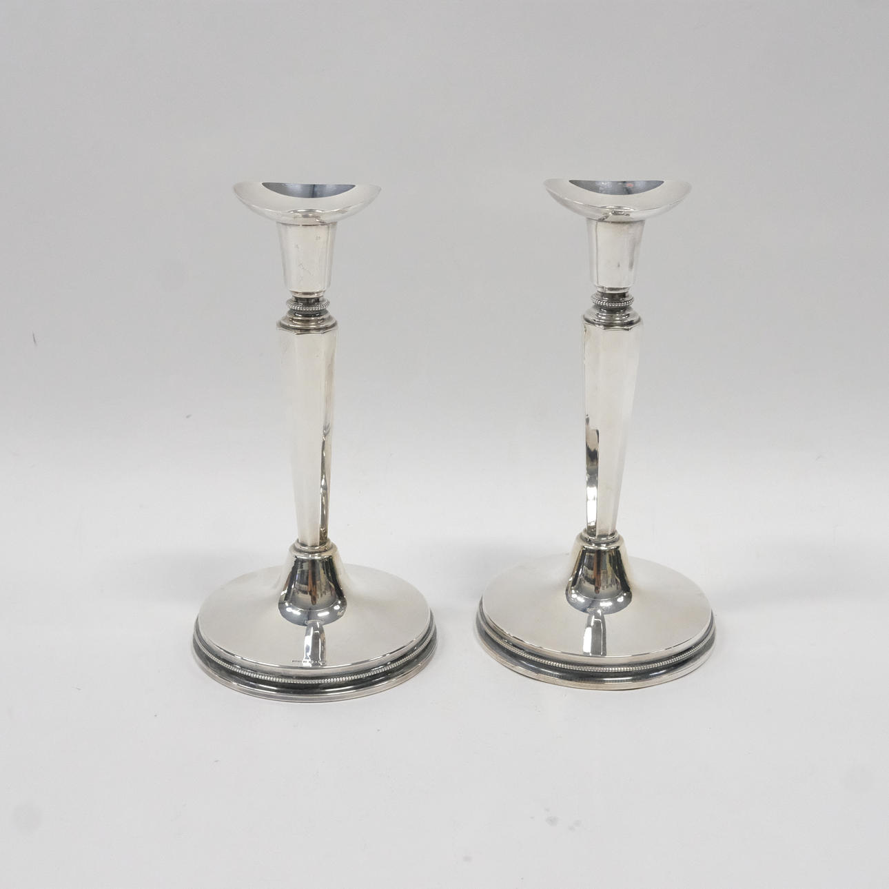CANDLESTICKS, A PAIR, SILVER.
