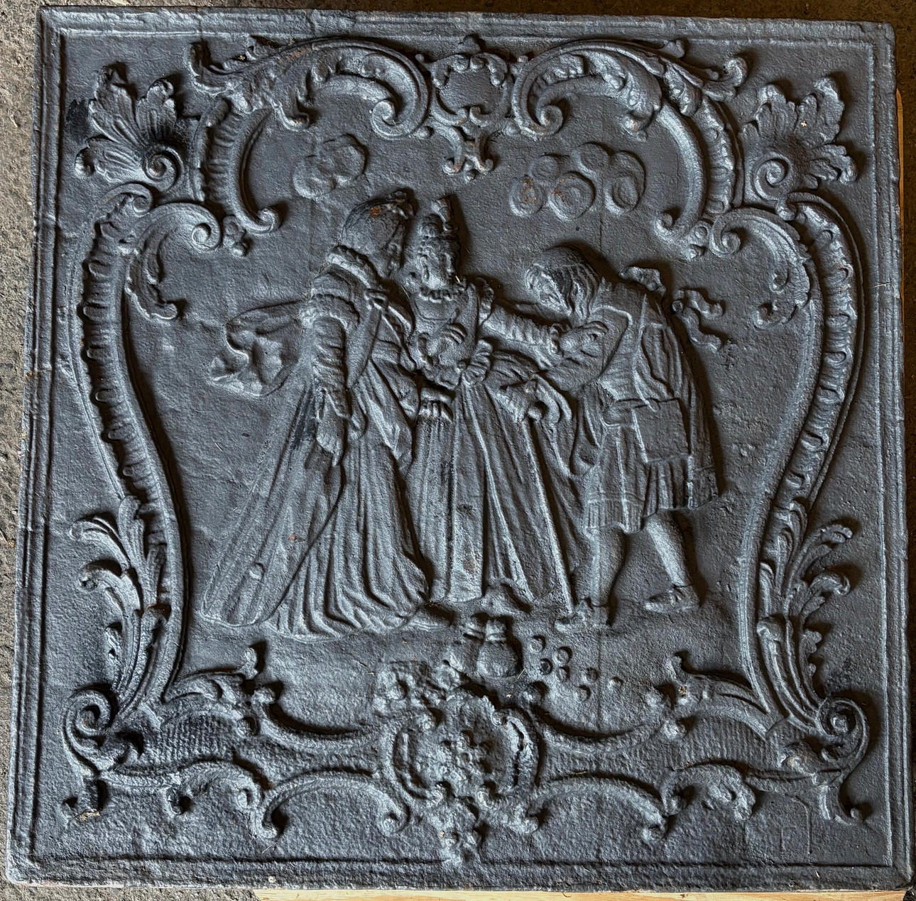 SÄTTUNGPLADE, støbejern, 1600-/19. årh.