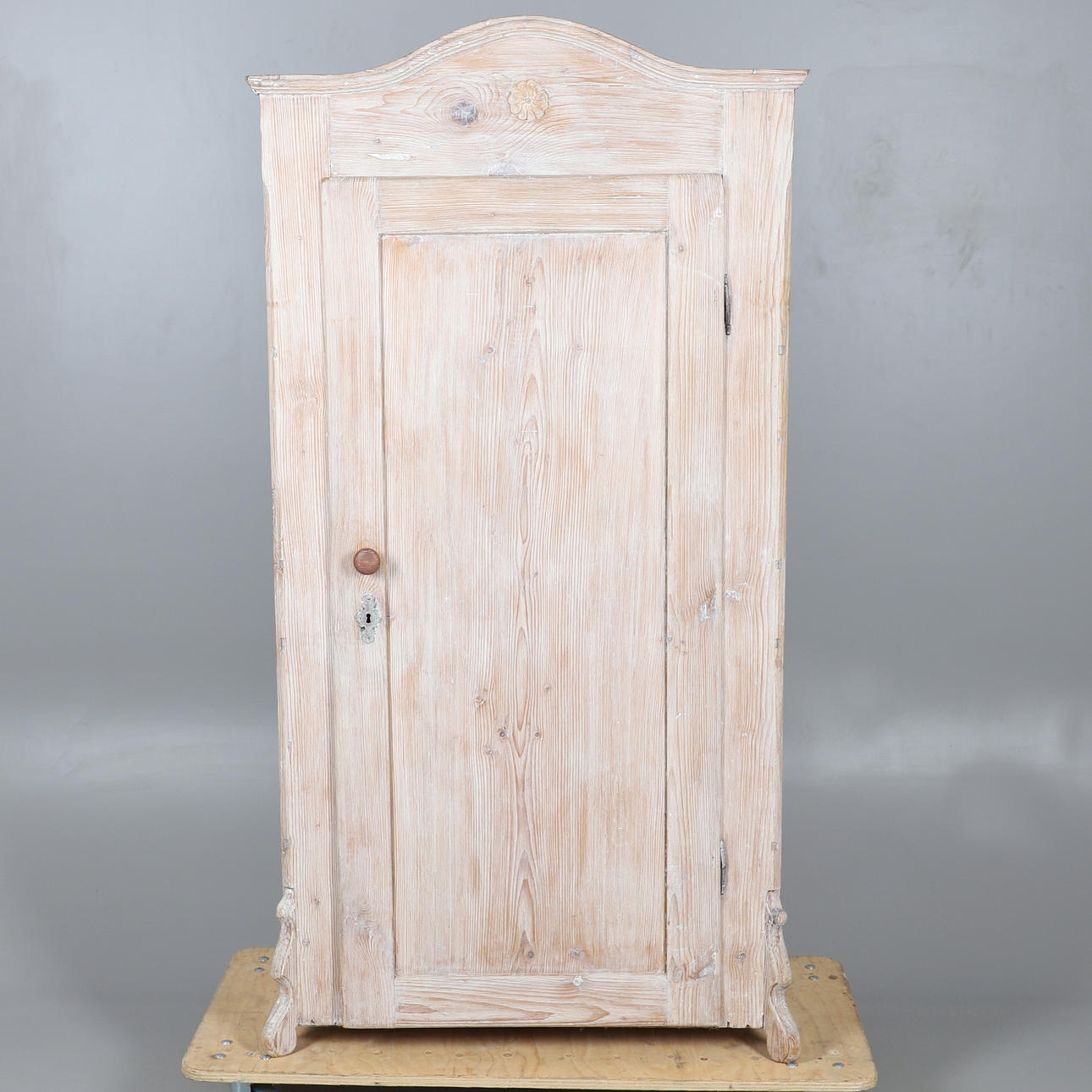 A STRIPPED PINE KITCHEN LARDER.