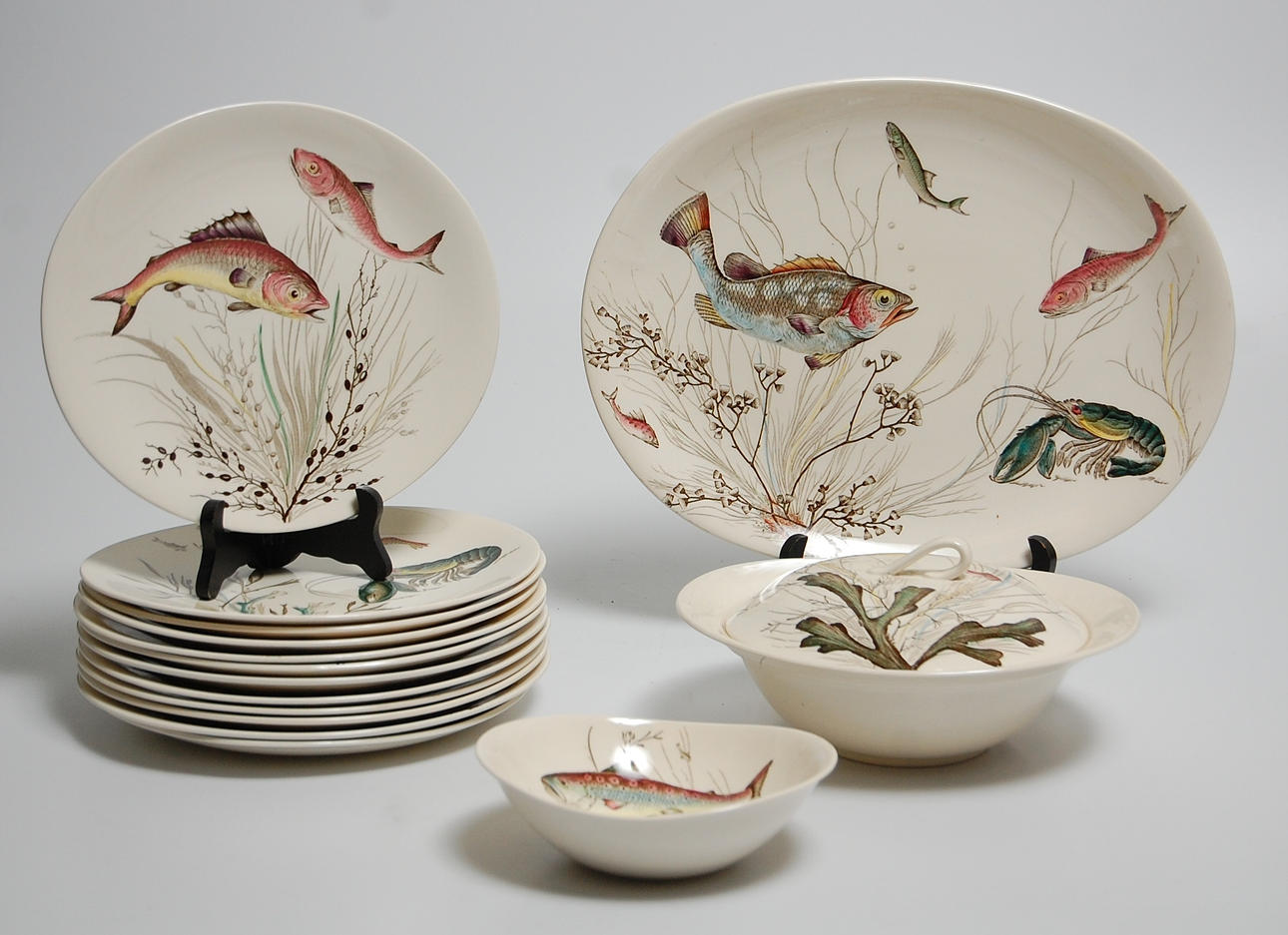 FISKSERVIS, 15 delar porslin, Johnson & Bros.