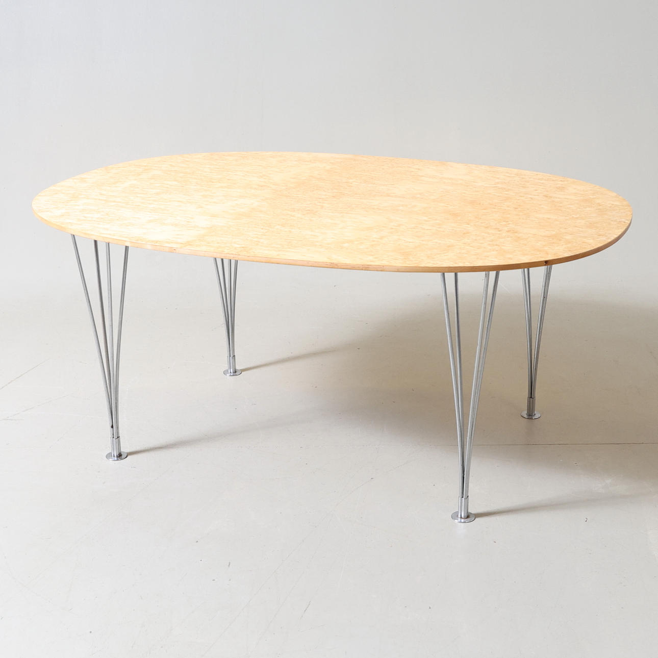 BRUNO MATHSSON & PIET HEIN. table, masur birch, “Superelips”, Bruno Mathsson International.