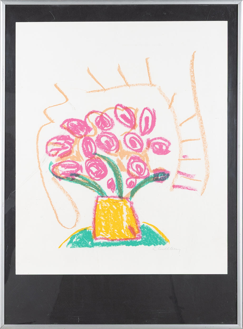 ERLAND CULLBERG. Flower vase, lithography.