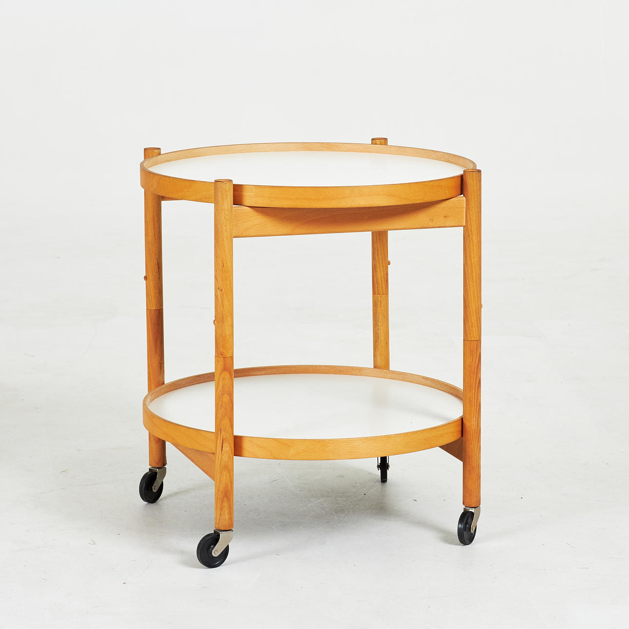 HIS BULLY. A “Krüger” tray table, beech frame, for Torben Örskov & Co, Denmark.
