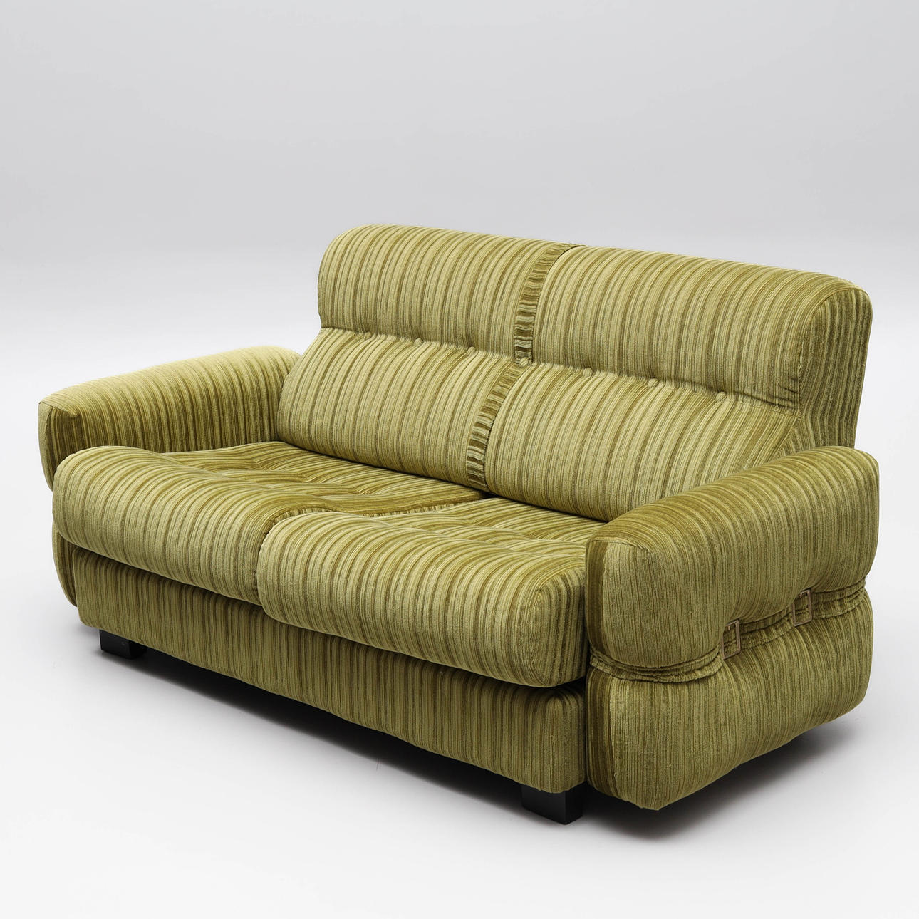 SOFA, 2-seater, green plush, 1970/80s.