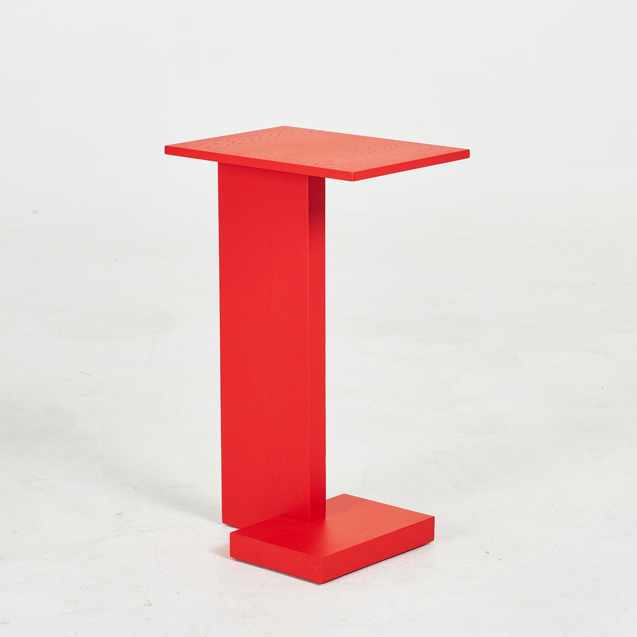 SIDE TABLE/COFFEE TABLE, “Supersolid Object 5", red lacquered oak, Fogia.