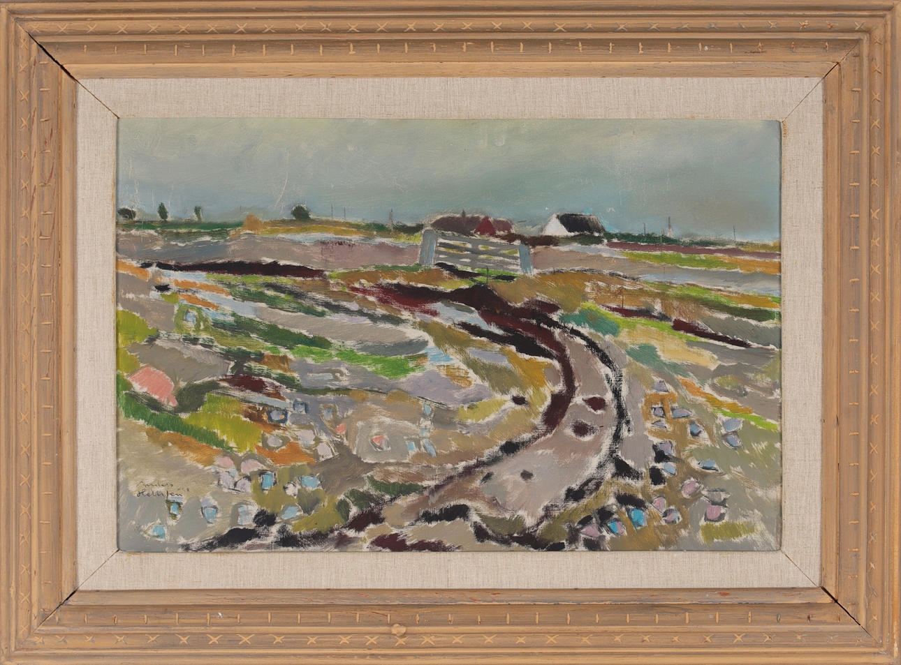 ANDERS HELLSTEN. “Tångvägen, Torekov”, oil on canvas, signed.