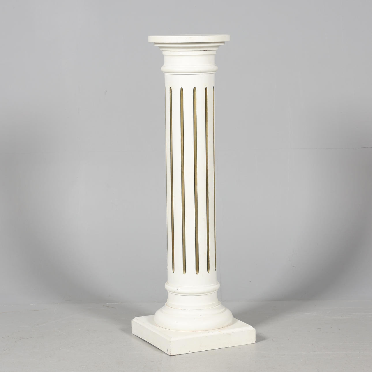 A painted wooden column.