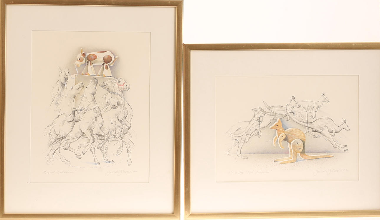 JANERIC JOHANSSON. Colour lithographs, 2 pieces, signed and numbered.