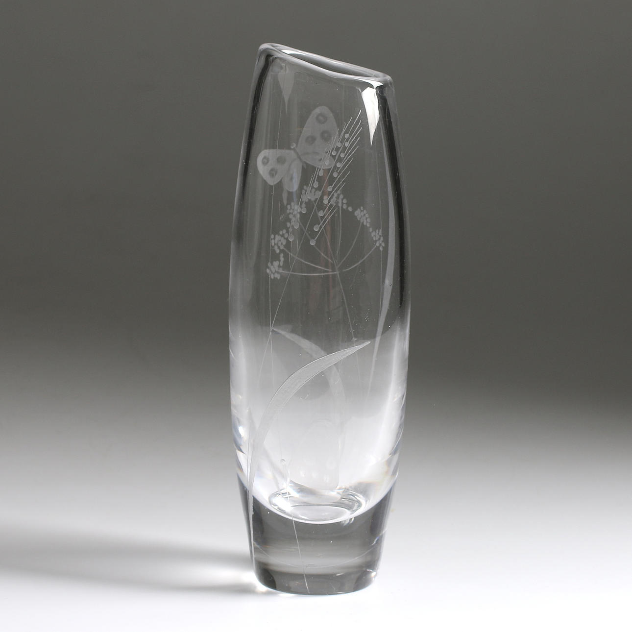 VAS, kristall, modell "92453", Vicke Lindstrand, Kosta, signerad, 1900-tal.