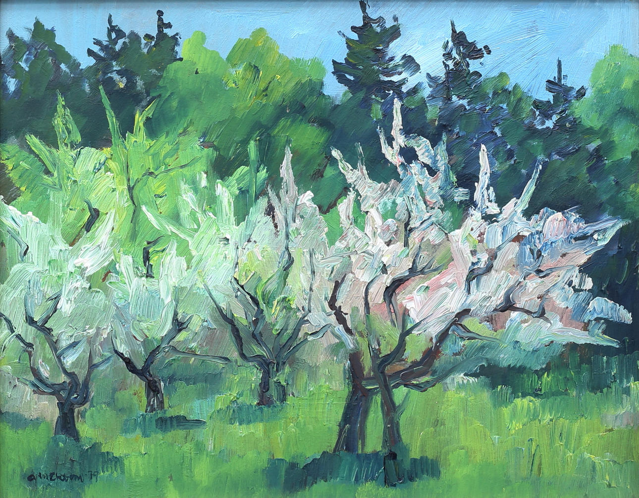 ANN-MARIE EKBOM. “Spring in Tjust”. Oil on panel, signed and dated -79.